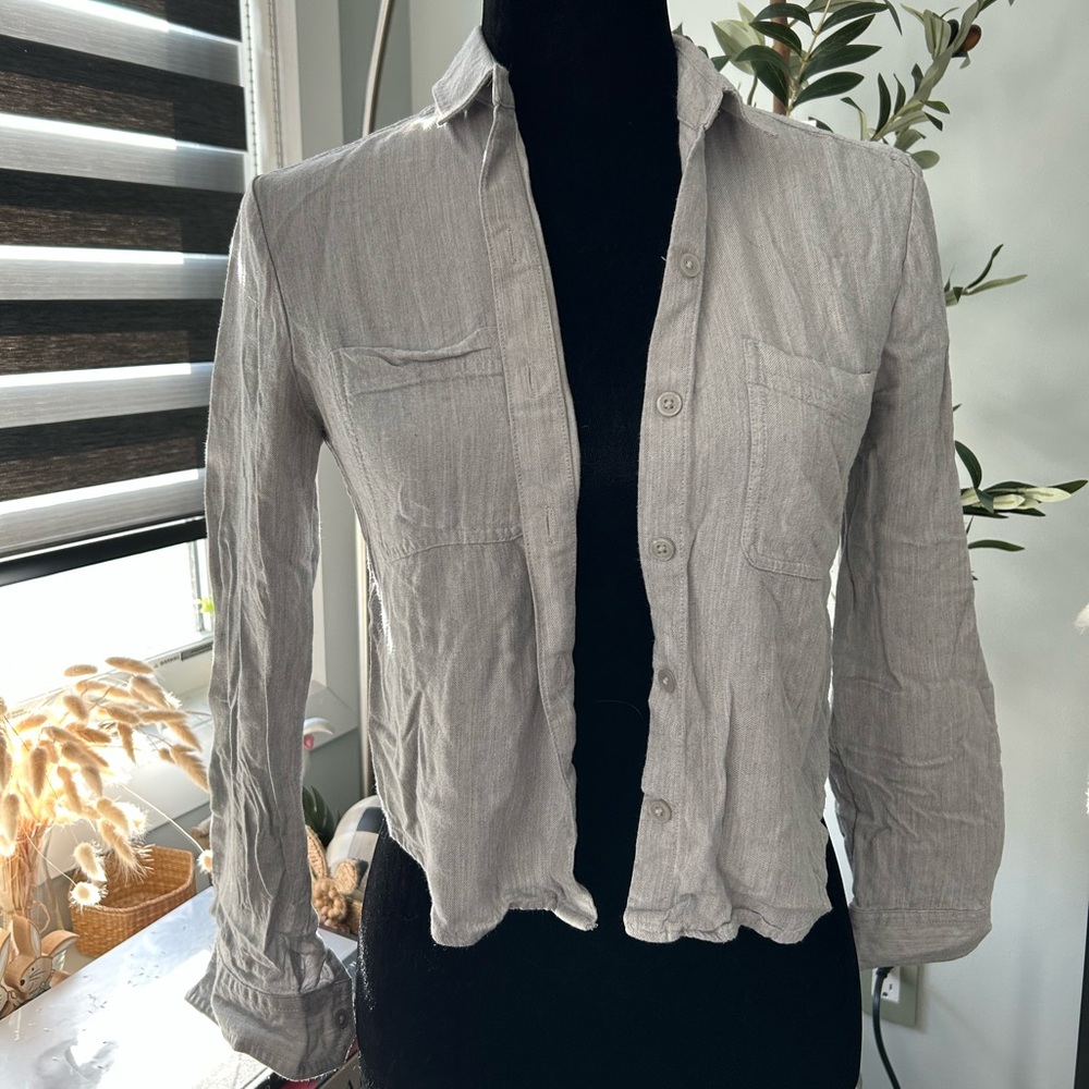 Aritzia cropped dress shirt